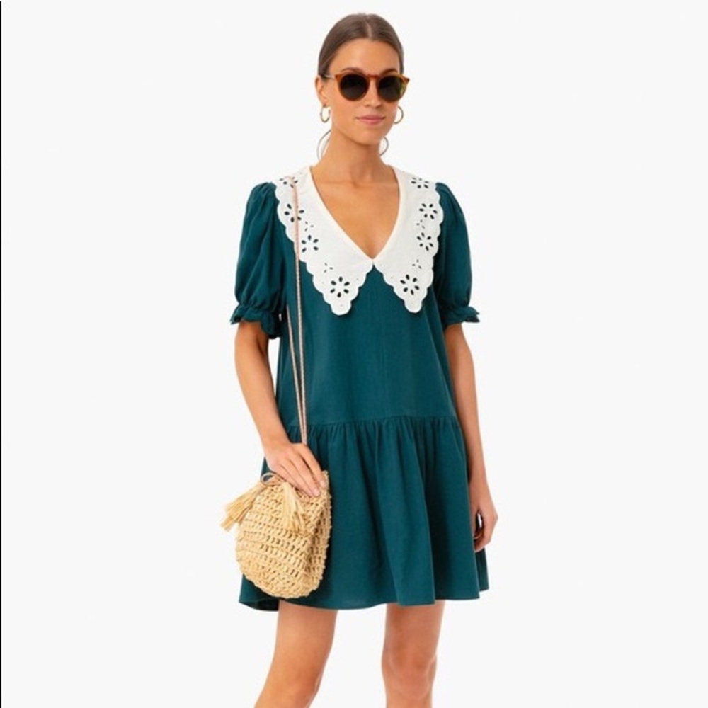 Tuckernuck pomander place peacock green collar dress